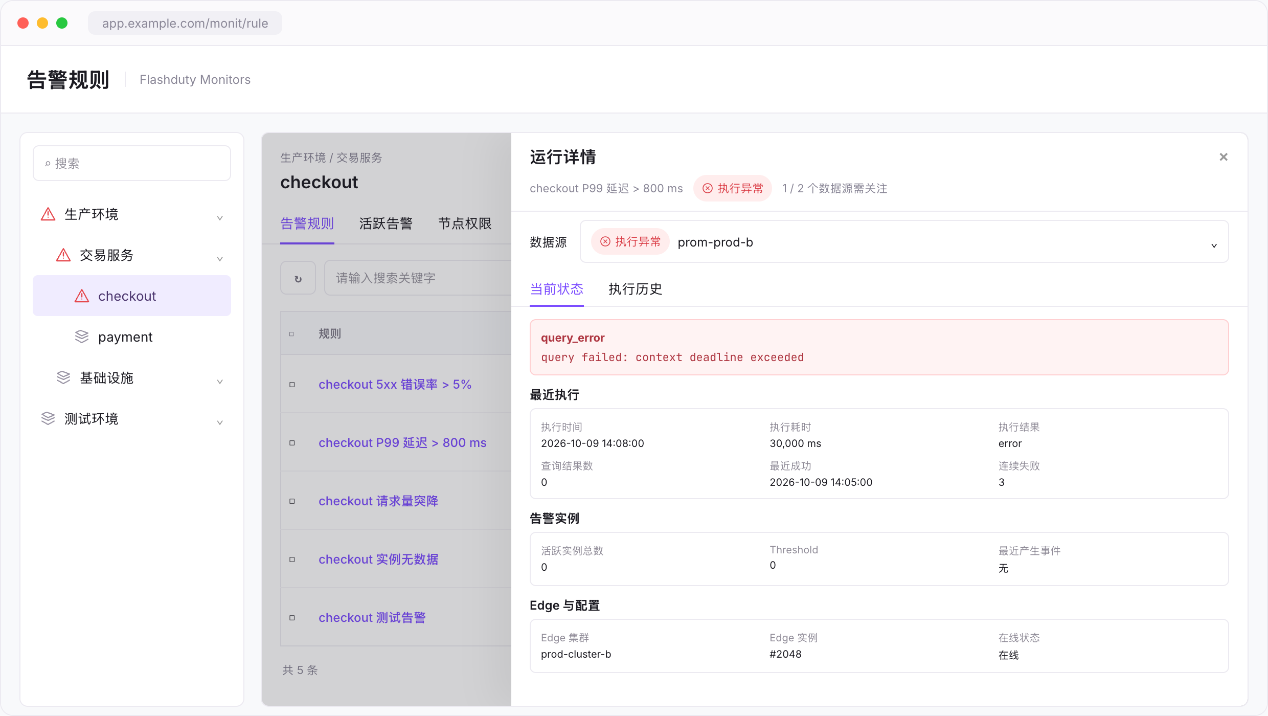 根据代码复刻的运行详情抽屉:错误摘要、连续失败和执行节点状态